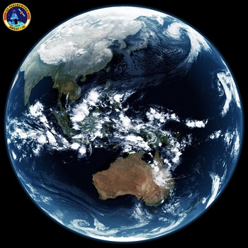 Visualization of GK-2A weather satellite earth imagery data after 24 hours decoding on 04 January 2026